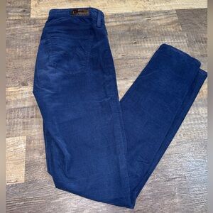 AG Adriano Goldschmied 27R The Legging Blue Corduroy Pants Super Skinny